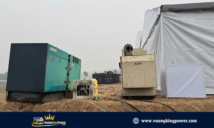 Cho thuê 2 máy phát điện 300 và 100 Phục Vụ Sự Kiện Khởi Công NM Chip Bán Dẫn Tại Khu CNC Hoà Lạc