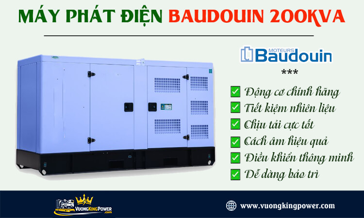 Máy phát điện Baudouin 200kva 