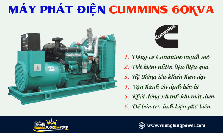 Máy phát điện Cummins 60kva 