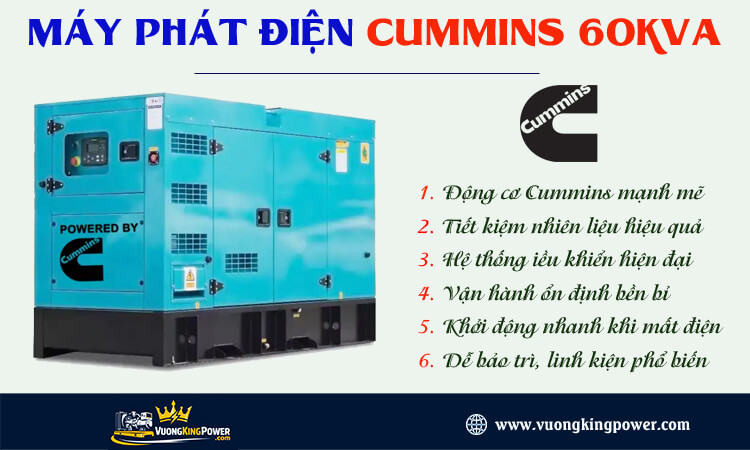 Máy phát điện Cummins 60kva 