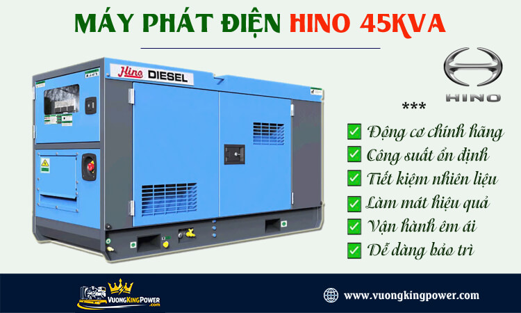 Máy phát điện Hino 45kva 