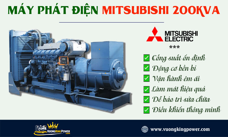 Máy phát điện Mitsubishi 200kva 
