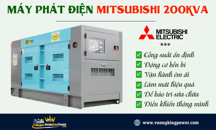 Máy phát điện Mitsubishi 200kva 